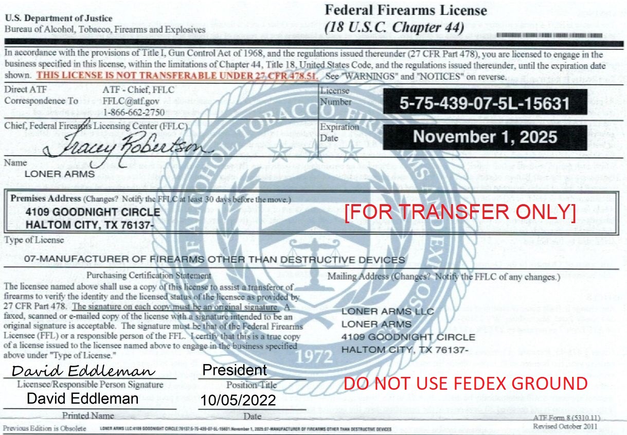 FFL - For Transfer Only